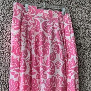 NWT TALBOTS Pink and White Pleated Summer Skirt